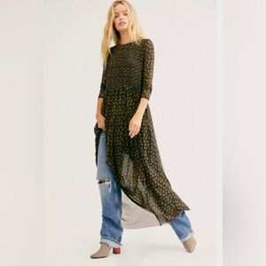 Free People Hello and Goodbye Mesh MIDI Dress